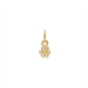 Snowdrop Small Diamond Pendant in 22K Apricot Gold