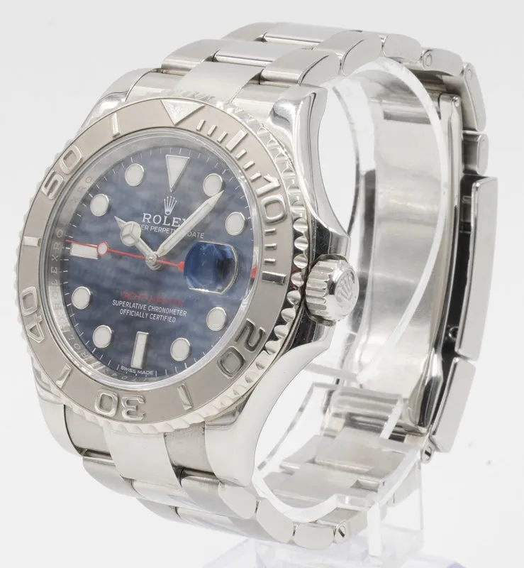 SOLD - 8/02/22 - Rolex Yachtmaster 116622 Blue Dial Platinum Bezel 40mm