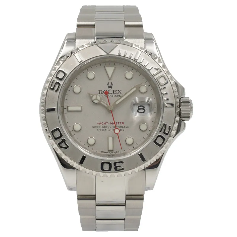 SOLD - Rolex Yachtmaster 16622 Circa 2008 Platinum Dial and Bezel 40mm