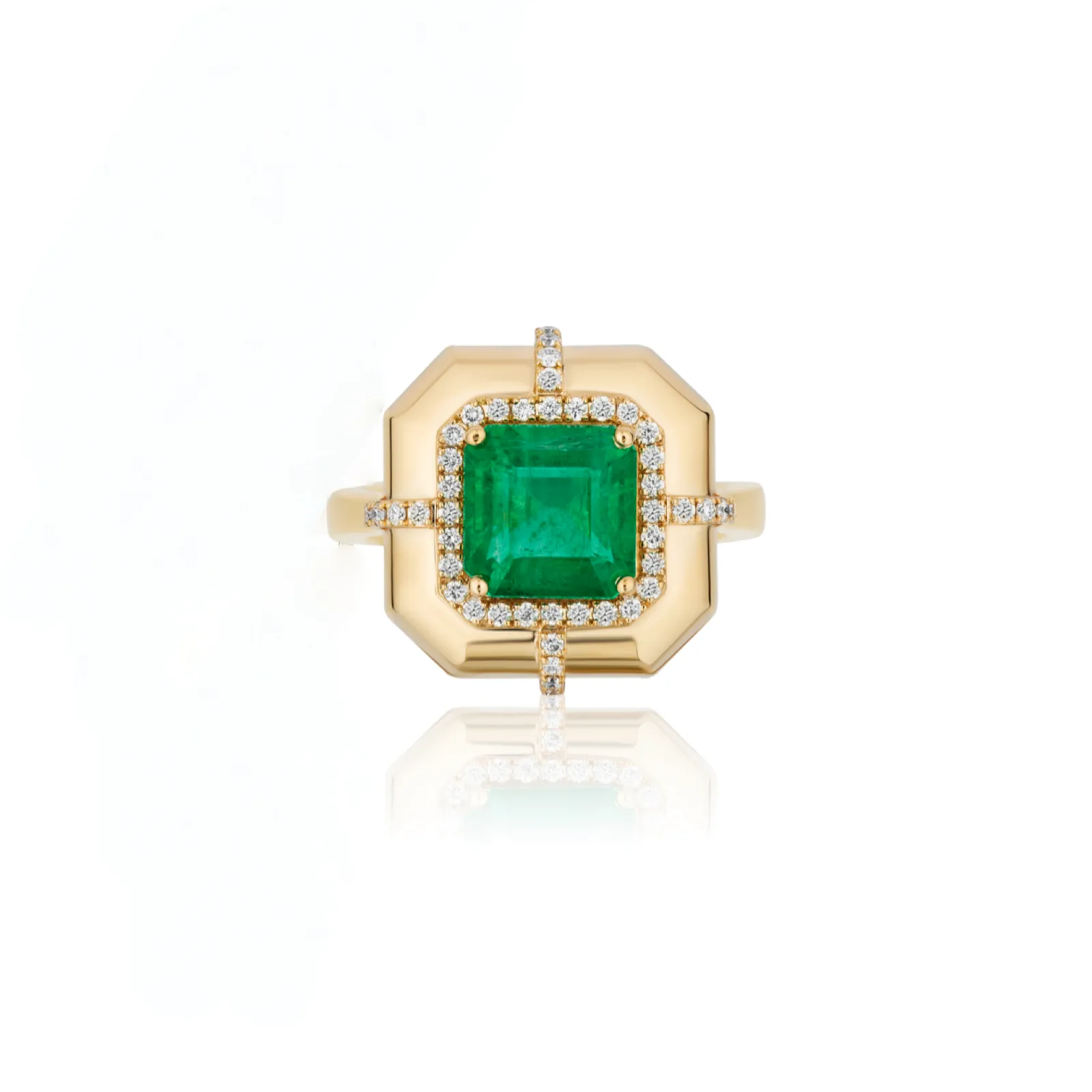 Sophisticated Square Cut Emerald Ring
