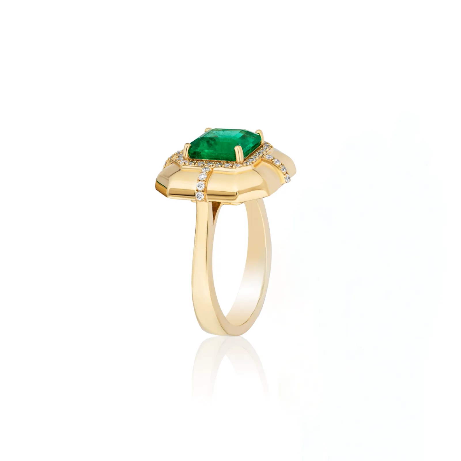 Sophisticated Square Cut Emerald Ring
