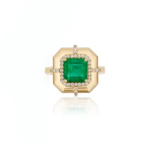 Sophisticated Square Cut Emerald Ring