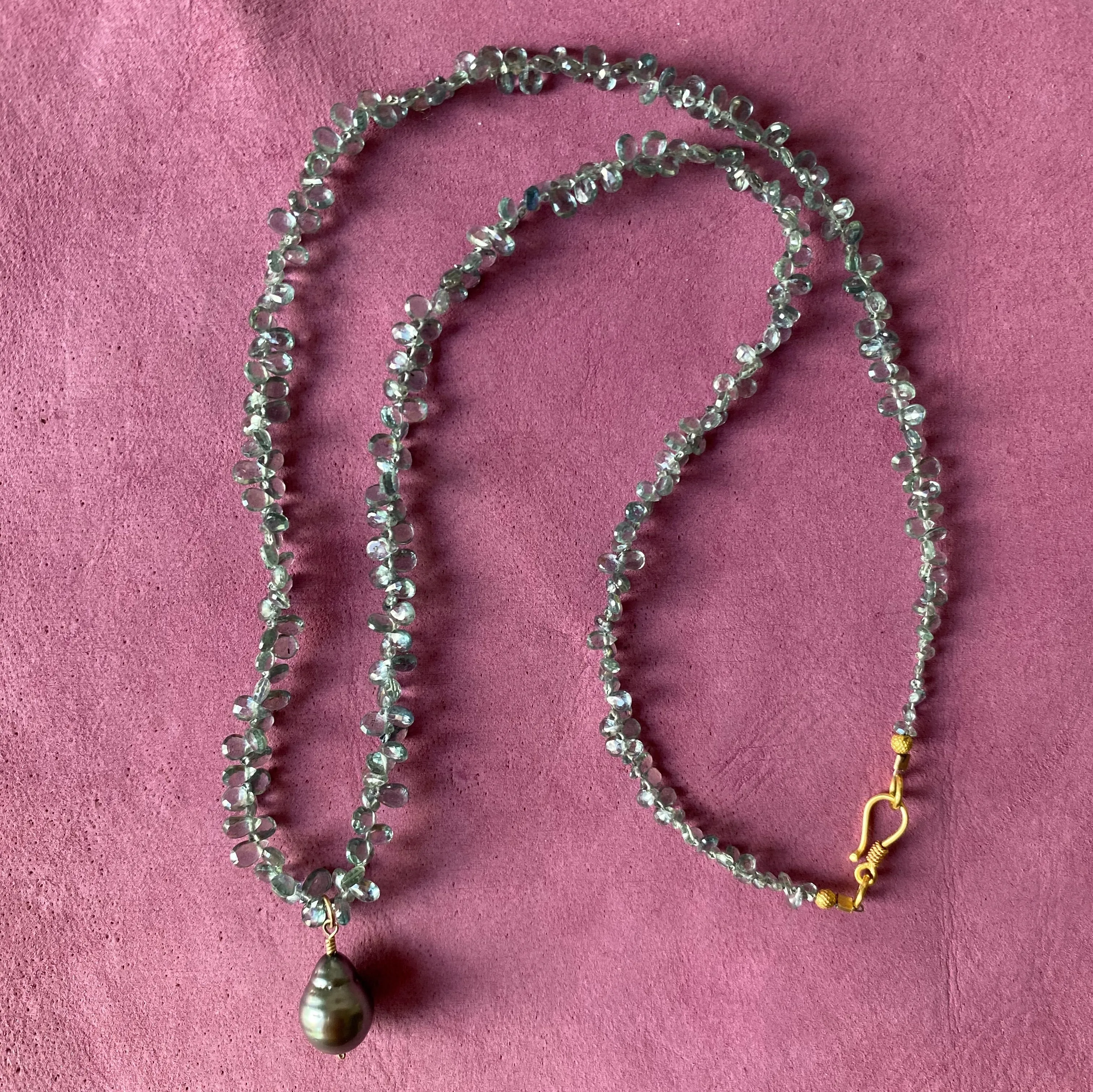 South Sea Pearl on Sapphire Necklace