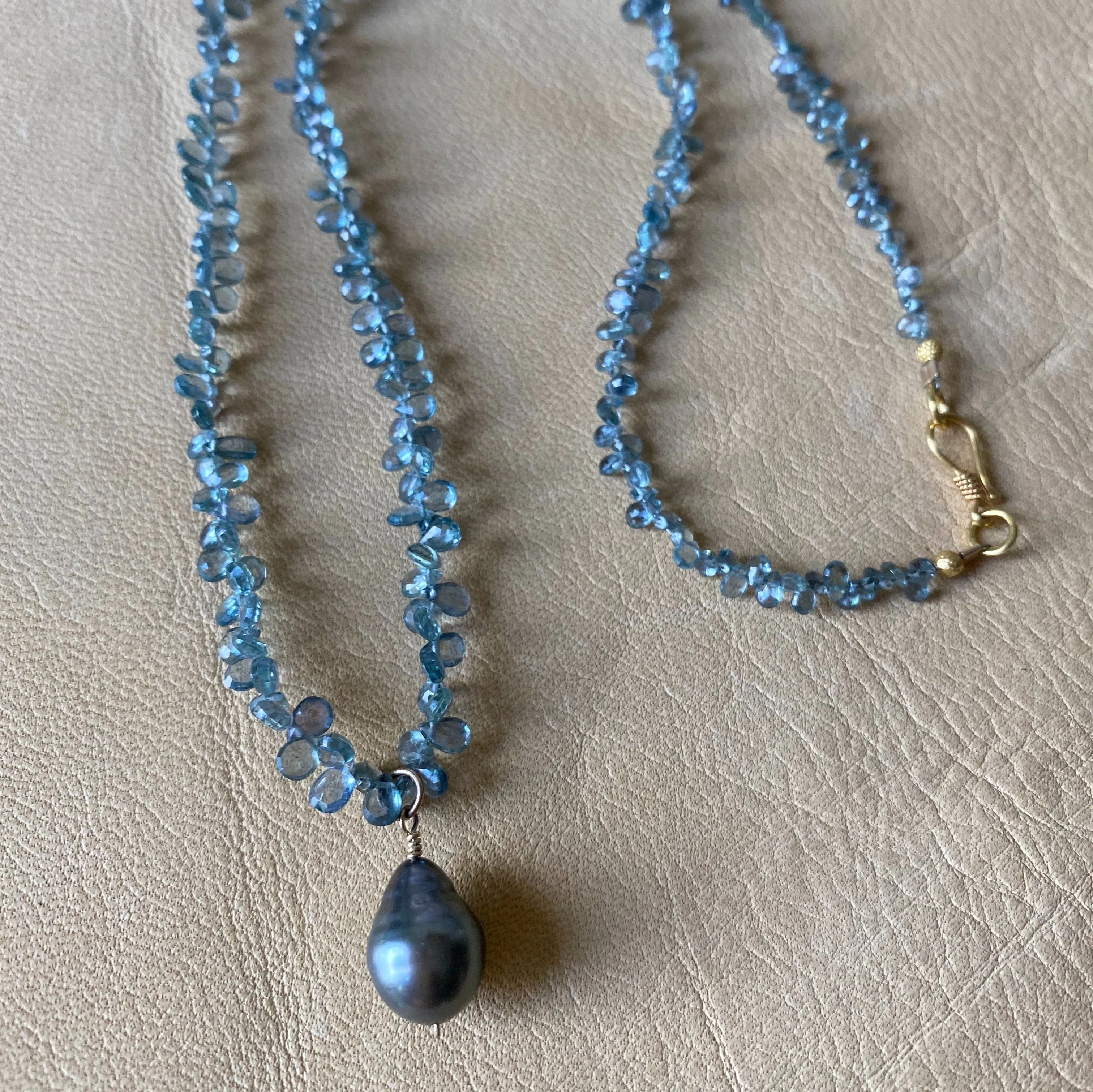 South Sea Pearl on Sapphire Necklace
