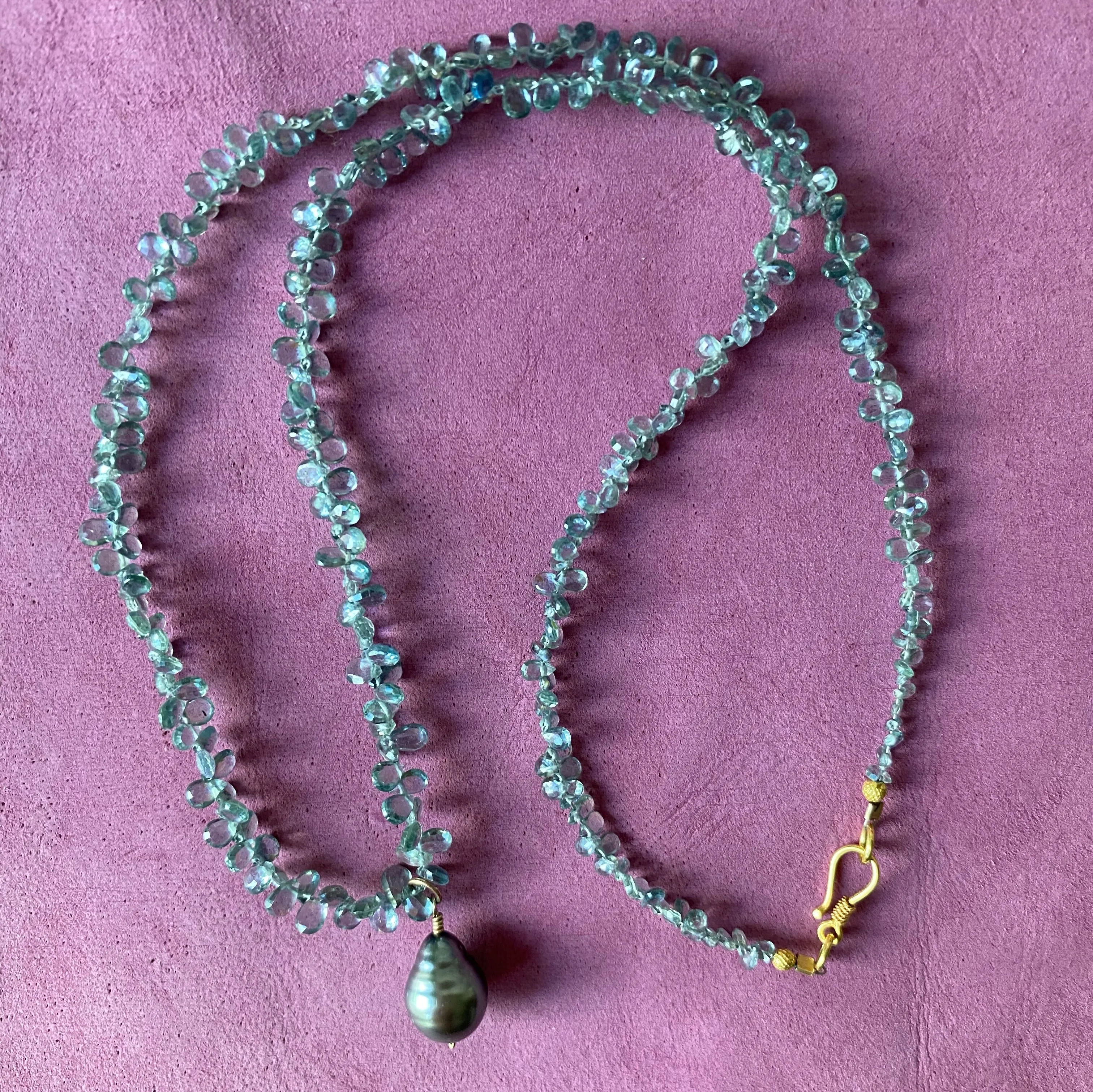 South Sea Pearl on Sapphire Necklace