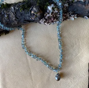 South Sea Pearl on Sapphire Necklace
