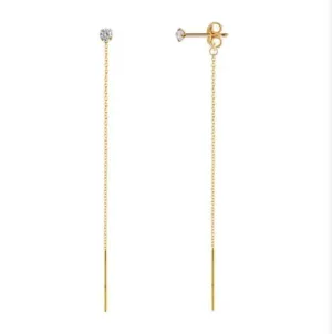 Sparkly CZ Thread Ear Jacket
