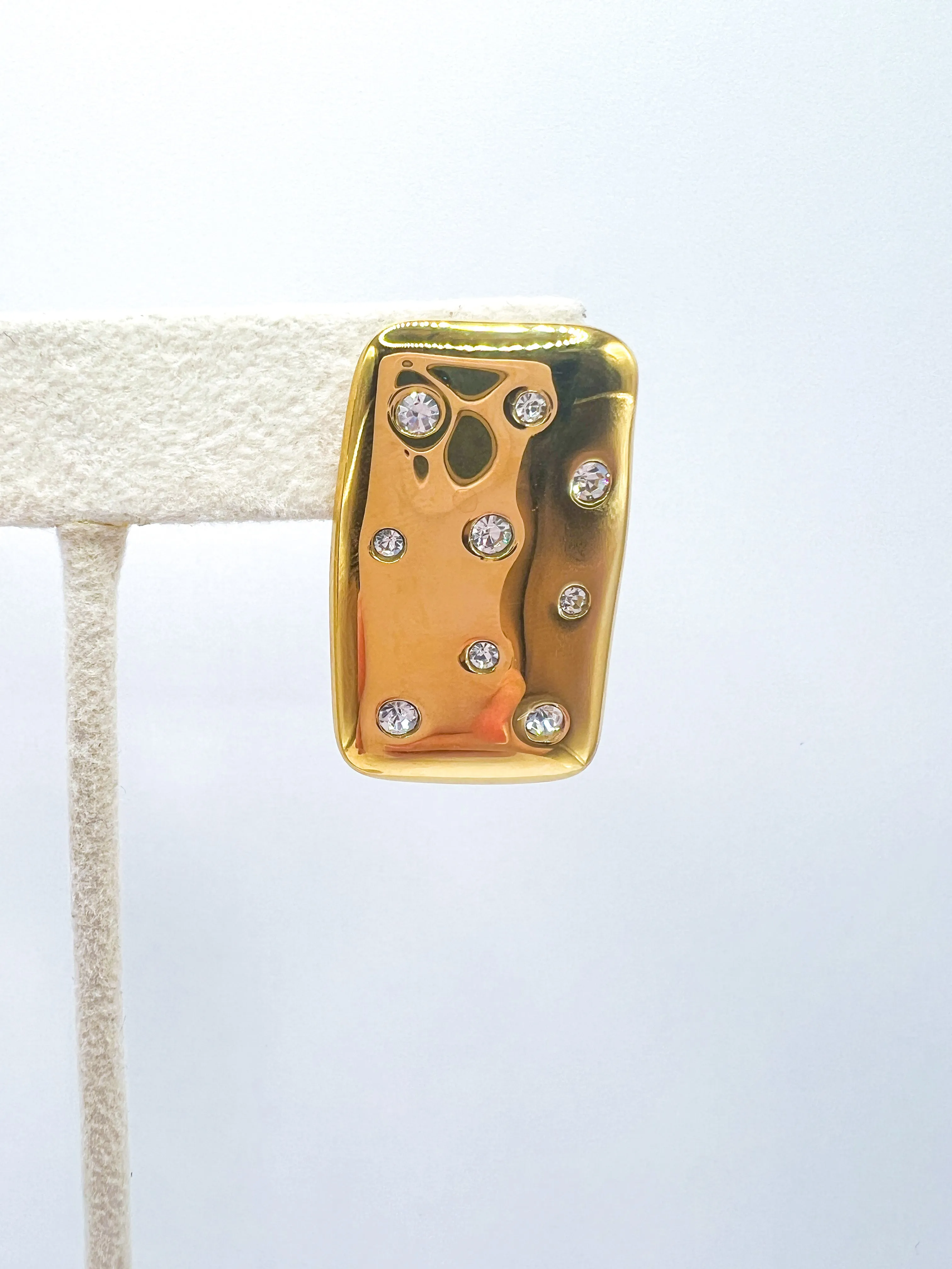 Spots CZ Rectangle Earring