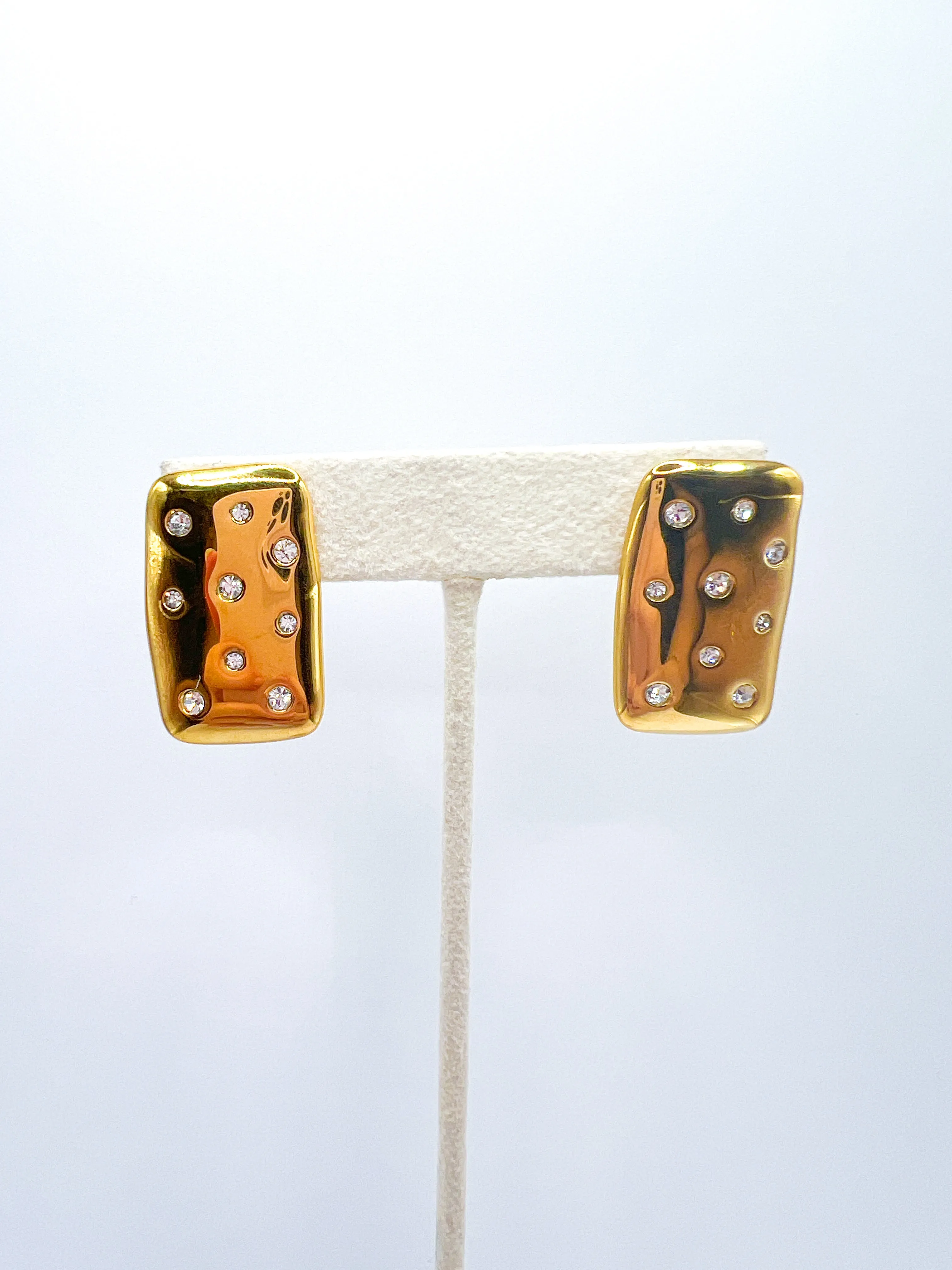 Spots CZ Rectangle Earring