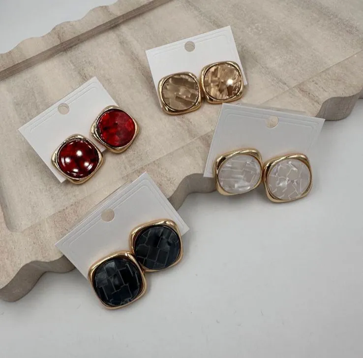 Square Luxe Drop Earrings
