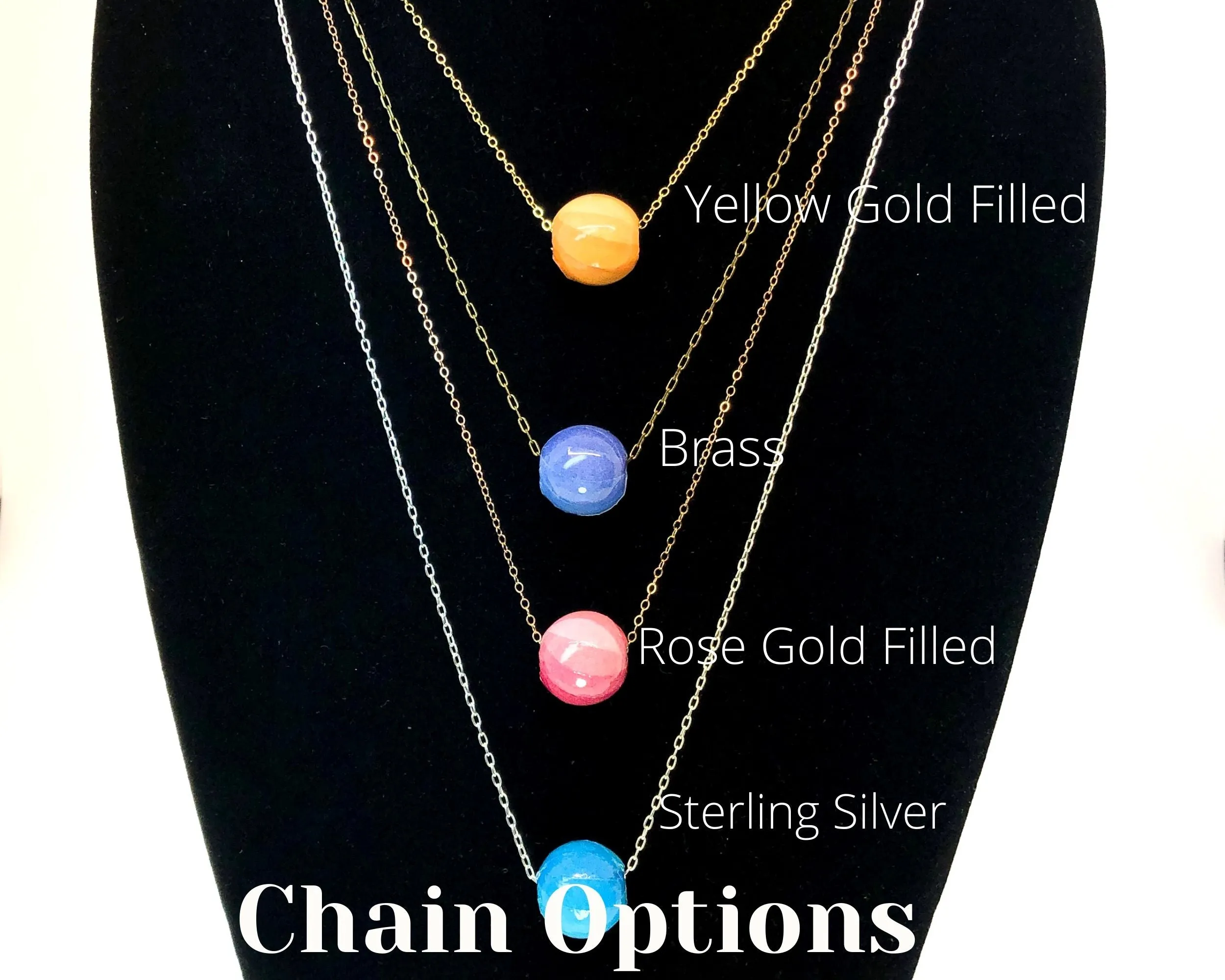 Stacking Charm Necklace with Two Handmade Rose Gold Paper Beads on Chain