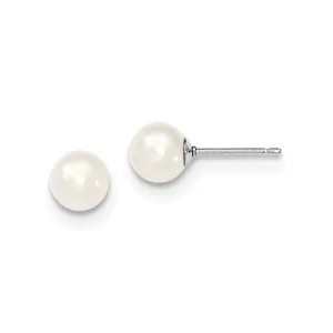 Sterling Silver (3mm - 11mm) Freshwater Cultured Pearl Stud Earrings
