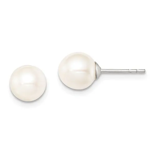 Sterling Silver (3mm - 11mm) Freshwater Cultured Pearl Stud Earrings