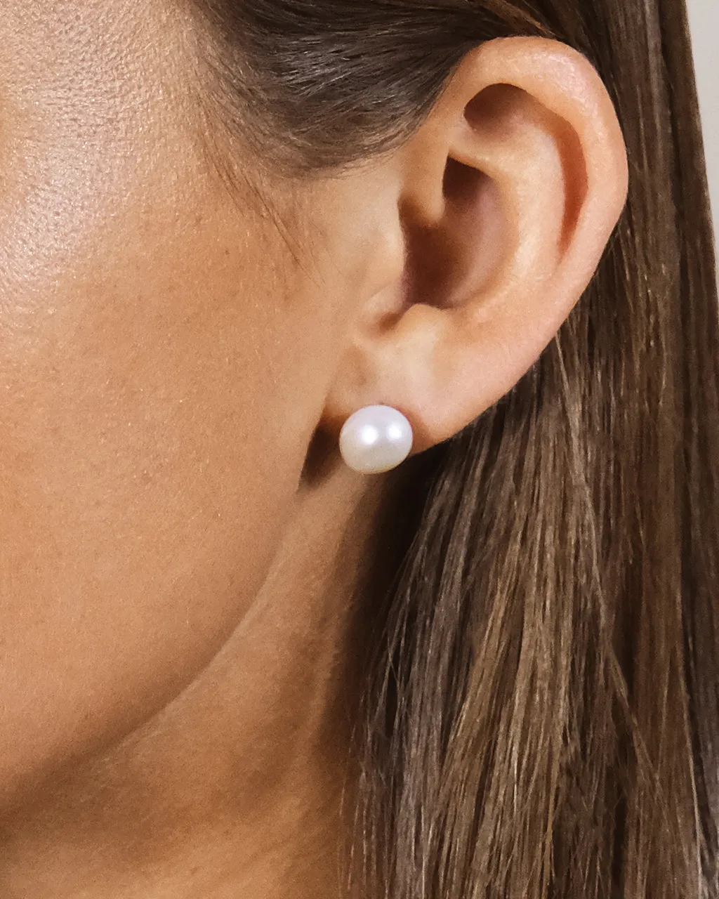 Sterling Silver Baroque Pearl Stud Earrings