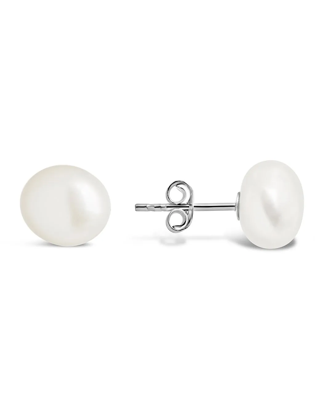Sterling Silver Baroque Pearl Stud Earrings