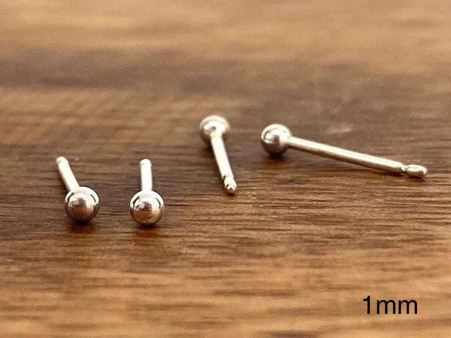 Sterling Silver Circle Bead Studs, Sku#SSCS