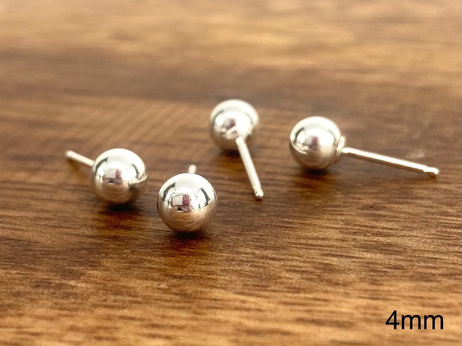 Sterling Silver Circle Bead Studs, Sku#SSCS