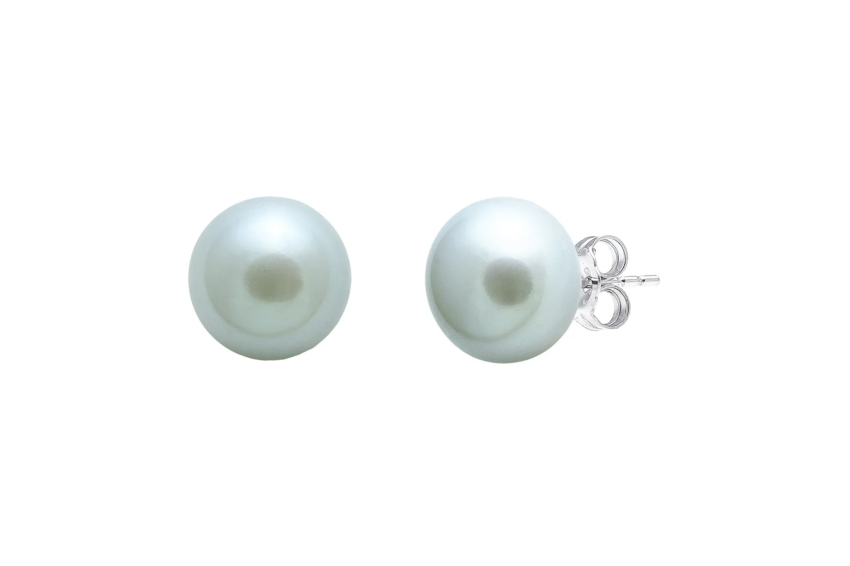 Sterling Silver Grey Freshwater Pearl 'Button' Stud Earrings