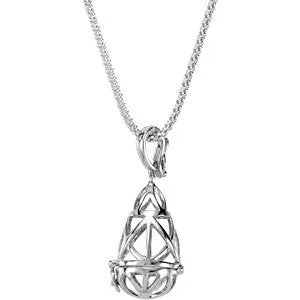 Sterling Silver Open Hinged Cage Pendant Enhancer