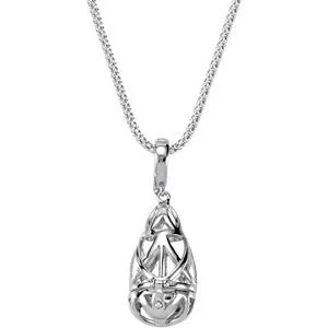 Sterling Silver Open Hinged Cage Pendant Enhancer