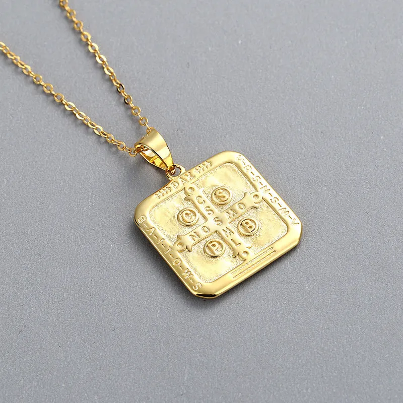 Sterling Silver Virgin Mary Necklace Christian Cross Necklace