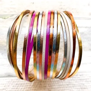 Summer Shimmer Magnetic Leather Bracelet - Paris Find!