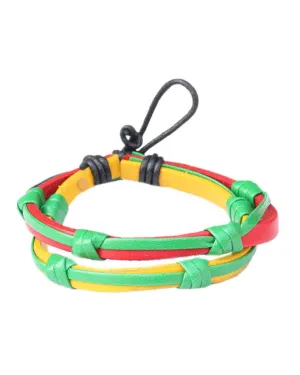 Surfer Hemp Handmade  Multi Colored Leather Bracelet