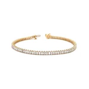 Sustainable Small Emerald Cut Diamond Tennis Bracelet