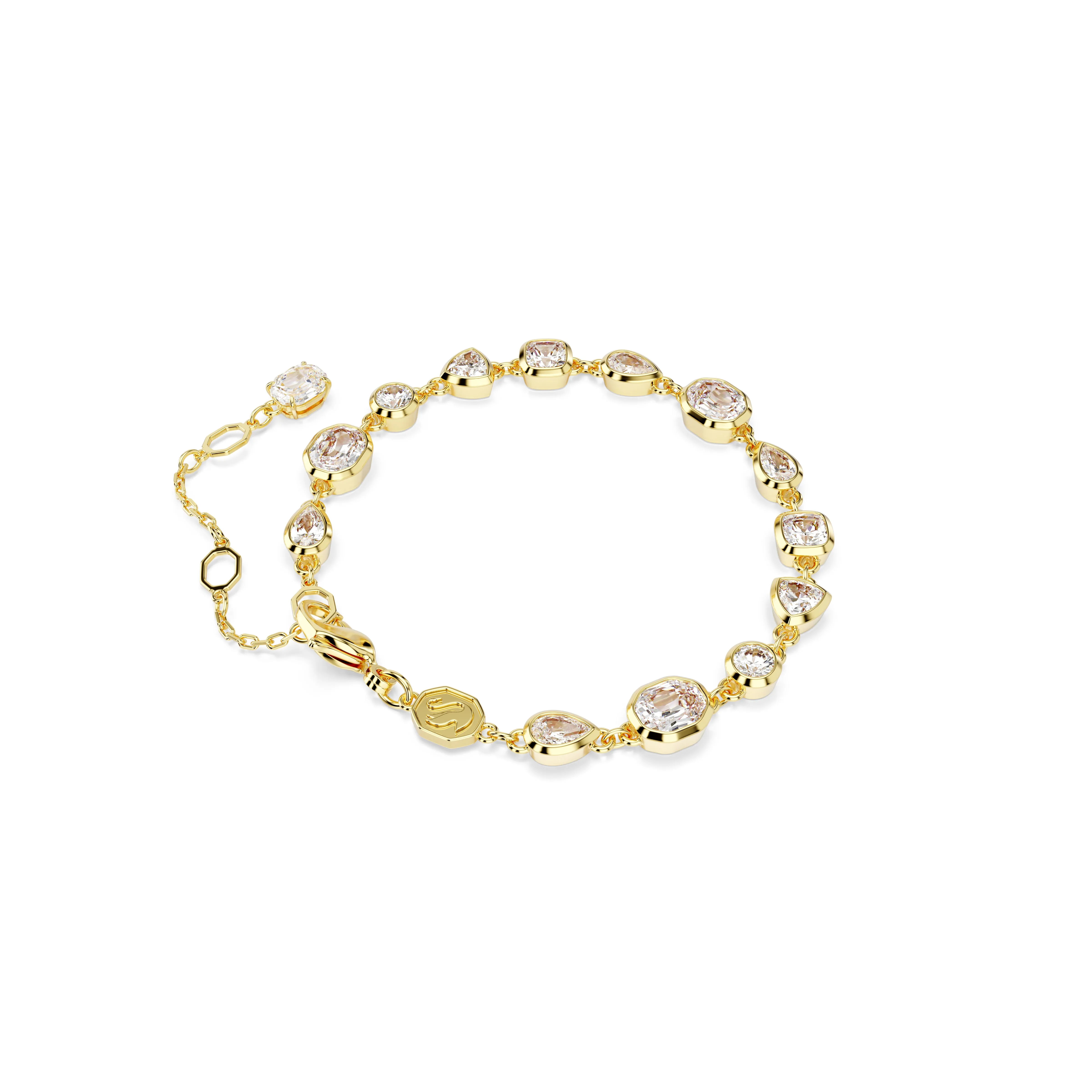 Swarovski Gold Tone Mixed Cut Imber Tennis Bracelet