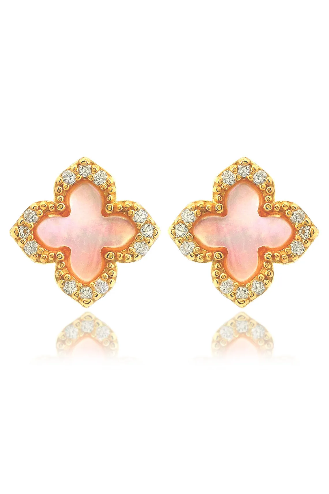 SYDNEY SOIRÉE FAIRWATER MOTHER OF PEARL STUD EARRINGS GOLD