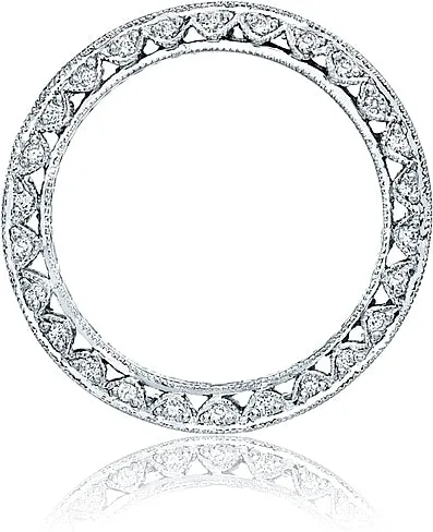 Tacori Channel-Set Square Emerald Cut and Round Pave Diamond Eternity Band