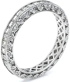 Tacori Channel-Set Square Emerald Cut and Round Pave Diamond Eternity Band