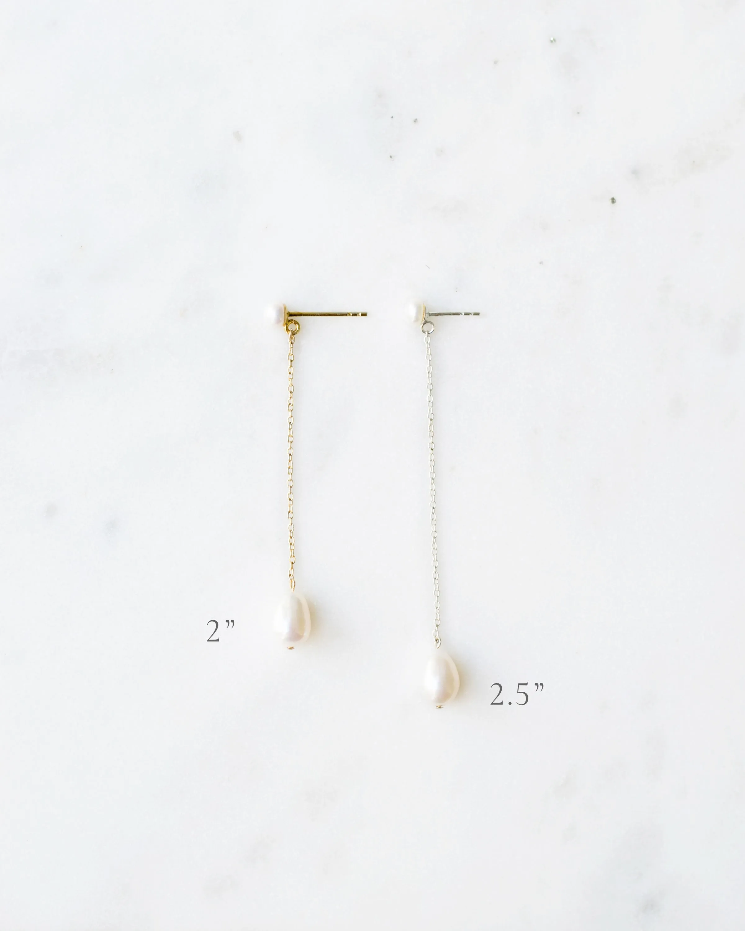 Teardrop Pearl Long Earrings
