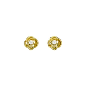 ted baker flo: pearl flower stud earrings gold tone