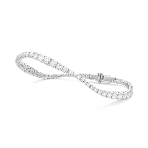 Tennis 14K White Gold 5 ct Diamond Waves Riviere Graduated Bracelet