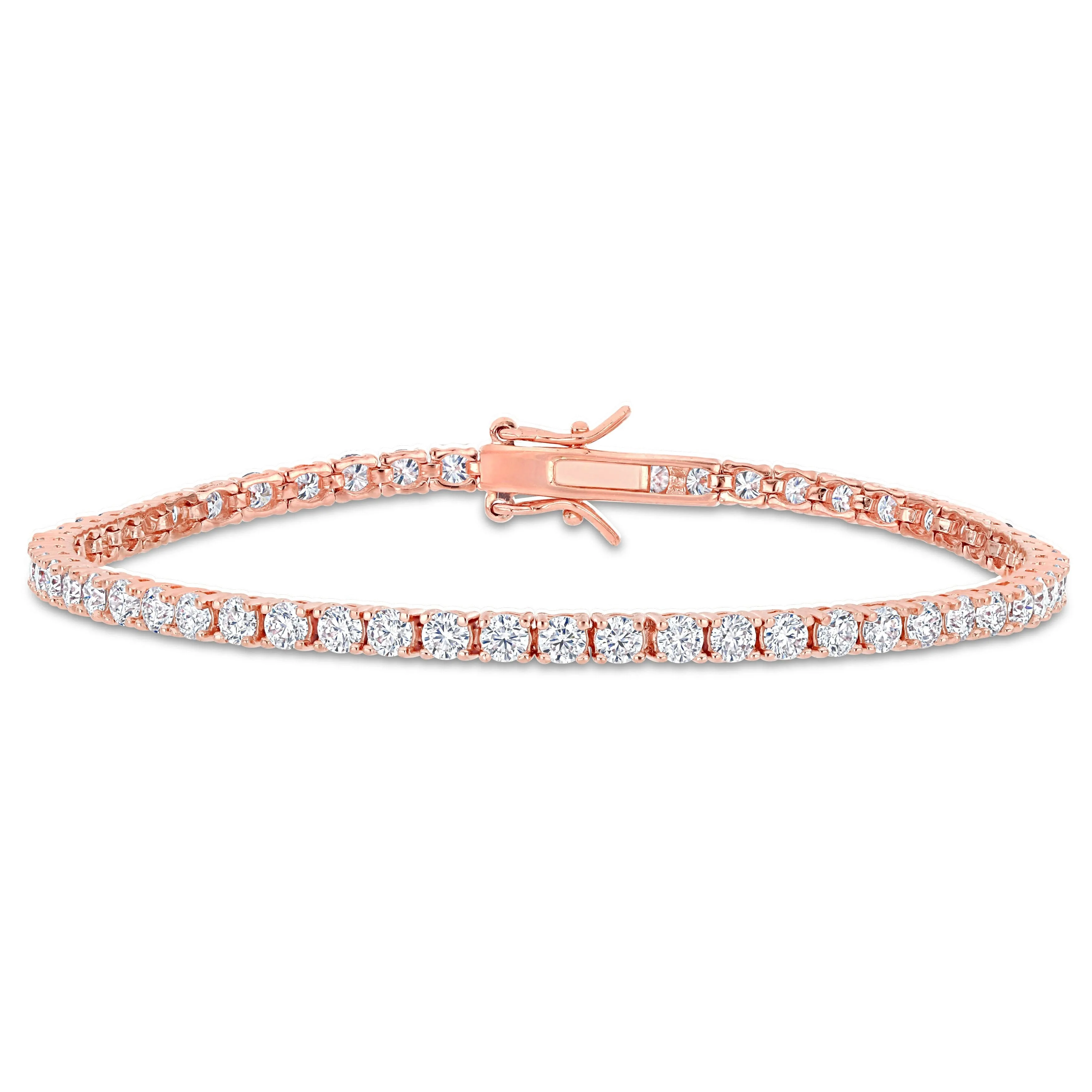 Tennis Bracelet Pink Silver Moissanite