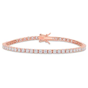 Tennis Bracelet Pink Silver Moissanite