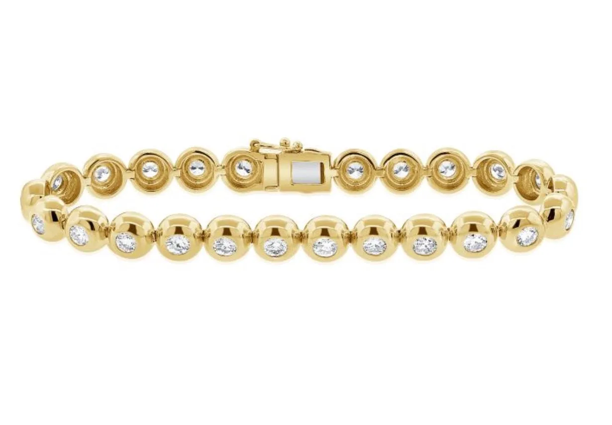 Tennis Bracelet with 25 Bezel Set Diamonds