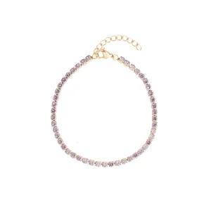 TENNIS CHAIN BRACELET 3 MM DUSTY ROSE