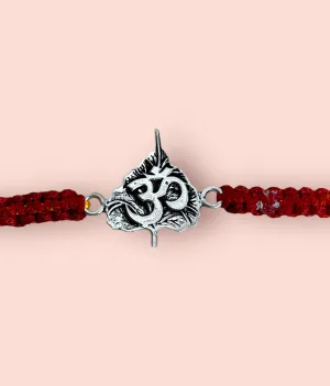 The Leaf Om Silver Rakhi