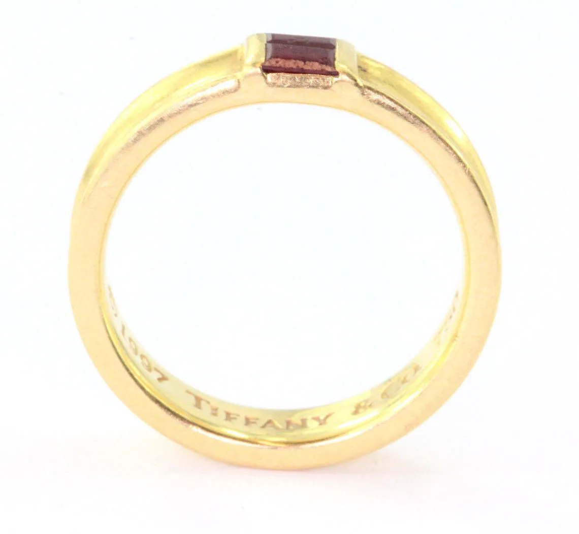 Tiffany & Co 18K Yellow Gold Ruby Stack Band Ring