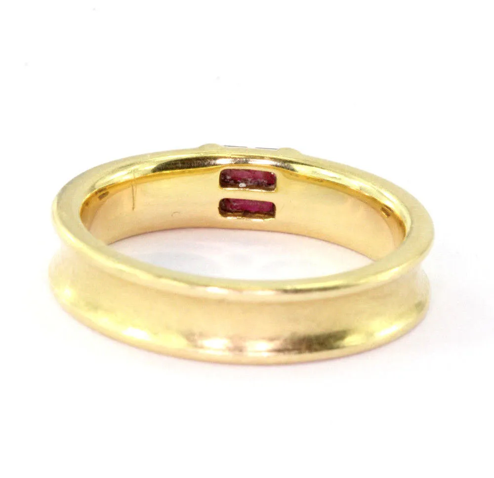Tiffany & Co 18K Yellow Gold Ruby Stack Band Ring