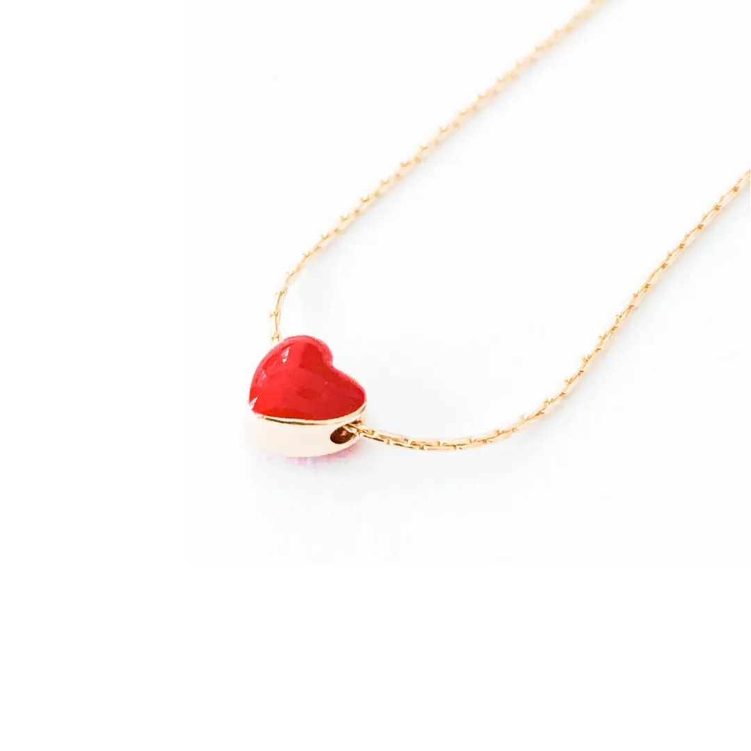 Tiny Red Heart 16" Necklace