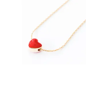 Tiny Red Heart 16" Necklace