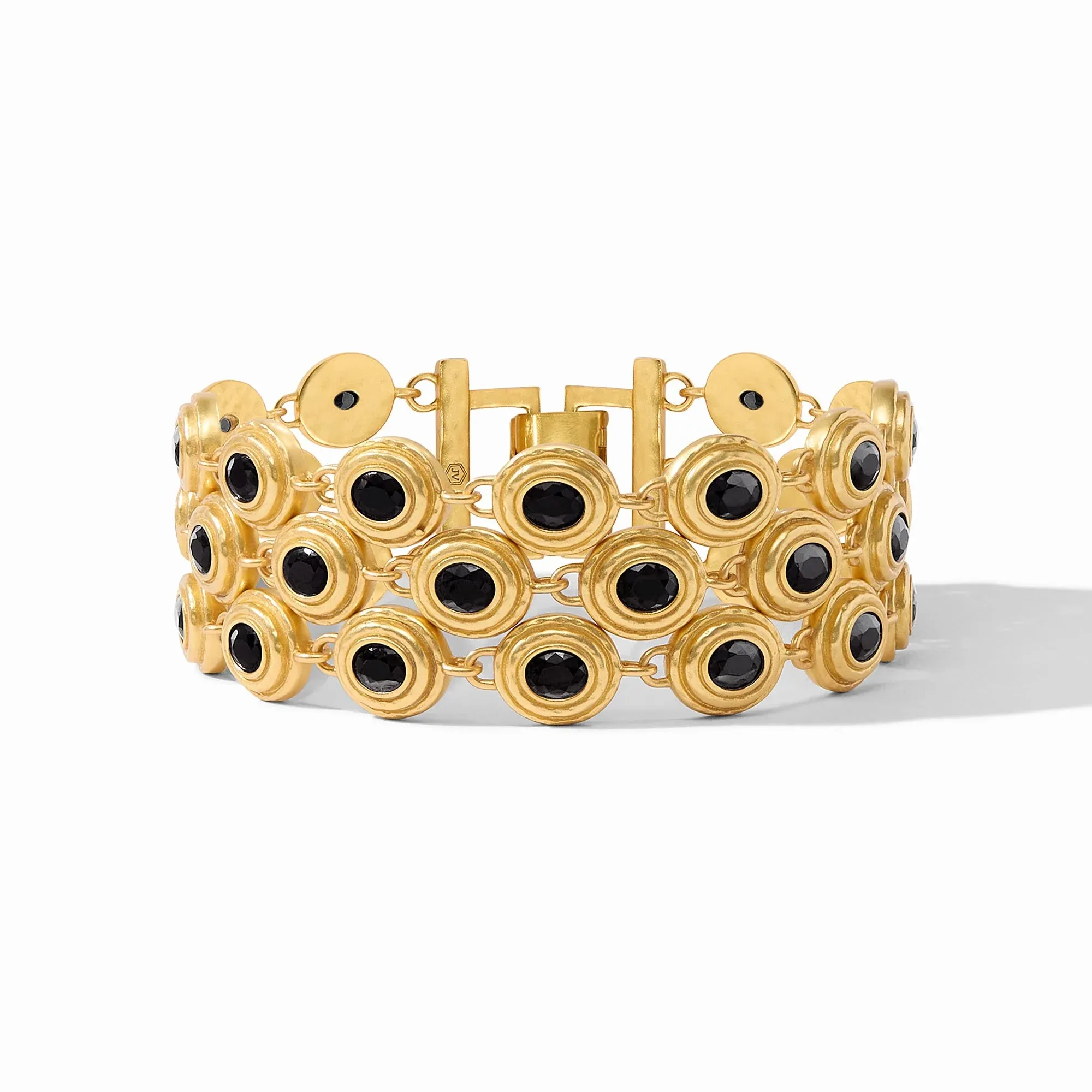 Tudor Triple Row Tennis Bracelet (Obsidian Black)