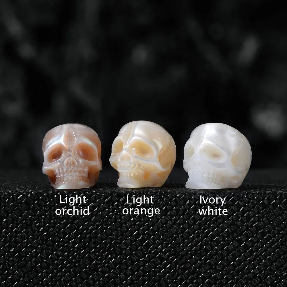 Tulip Pearl Skull Stud Earrings