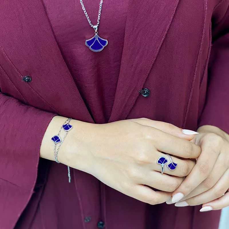 Tulip / Ring Blue Silver