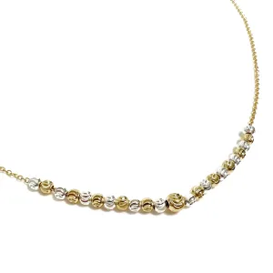 Two Tones Diamond Cut Bead Necklace