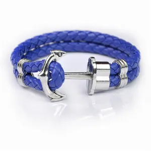 Unisex Couples Bracelet Men Anchor Woven Leather Bracelets&Bangles Multilayer Punk Charming Rope Pulseiras Femininas Hand Chain