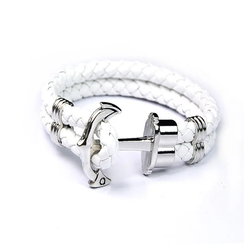 Unisex Couples Bracelet Men Anchor Woven Leather Bracelets&Bangles Multilayer Punk Charming Rope Pulseiras Femininas Hand Chain